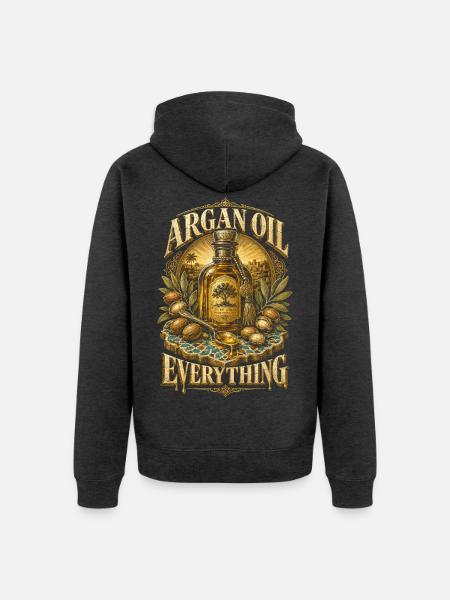 Marokkaner Marokko Argan Oil Everything - Unisex Premium Bio Zip Hoodie - Anthrazit meliert