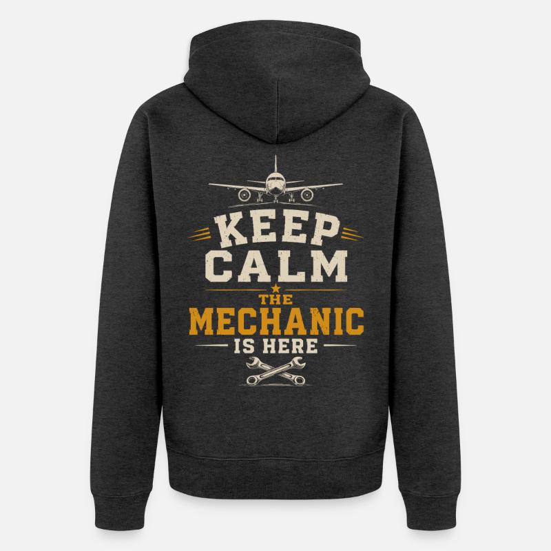 Flugzeugtechnik Luftfahrt Ingenieur Beruf - Unisex Premium Bio Zip Hoodie - Anthrazit meliert