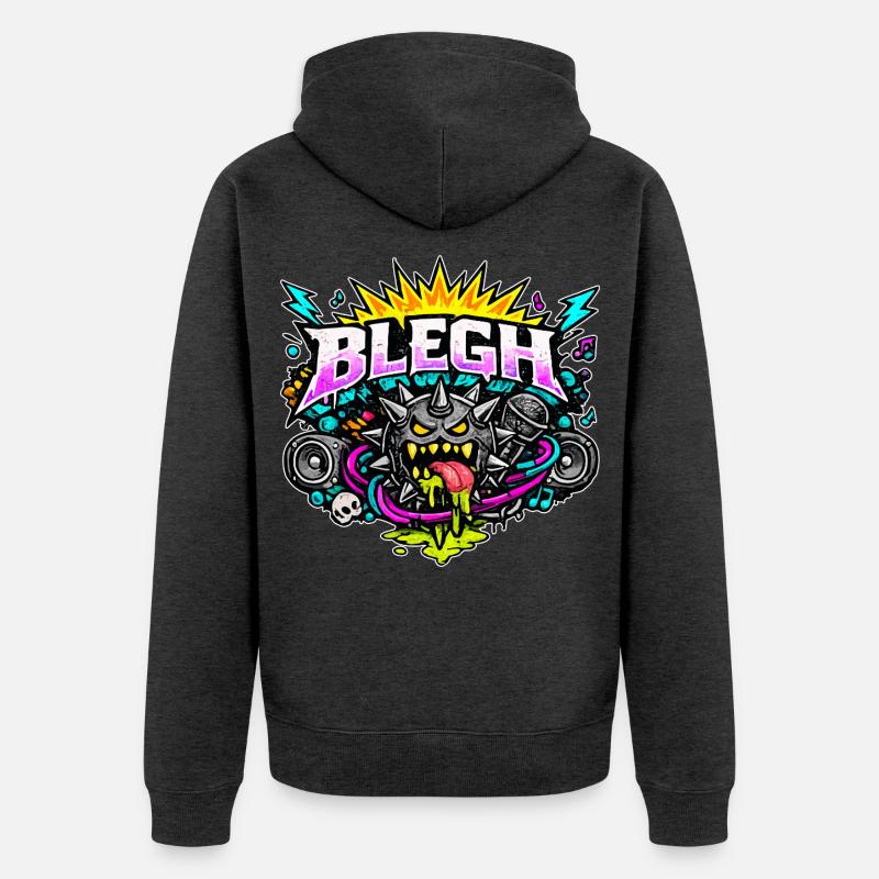 Édition Blegh Comic - Veste à capuche bio Premium Unisexe - anthracite chiné