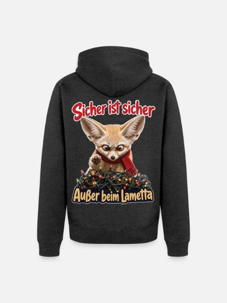 Sicher ist sicher, Außer beim Lametta - Unisex Premium Bio Zip Hoodie - Anthrazit meliert
