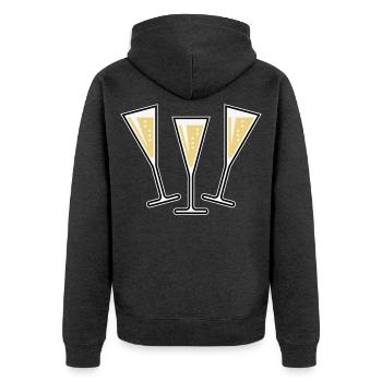 3 Sektgläser (Sekt / Trichter / Zu / 3C) - Unisex Premium Organic Zip Hoodie - heather anthracite - Back - Nico (187cm)