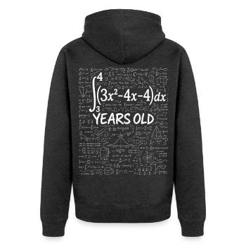 19e Anniversaire Calcul Intégral Math Geek Drôle - Veste à capuche bio Premium Unisexe - anthracite chiné - Dos - Nico (187cm)