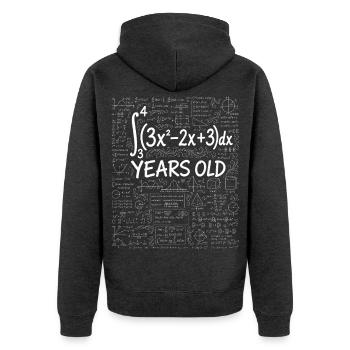 33. Geburtstag Analysis Mathe-Nerd Lustig - Unisex Premium Bio Zip Hoodie - Anthrazit meliert - Hinten - Nico (187cm)