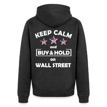 Der Wall Street Investor - Unisex Premium Bio Zip Hoodie - Anthrazit meliert - Hinten - Nico (187cm)