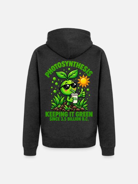 Retro Sprout Photosynthese - Unisex Premium Bio Zip Hoodie - Anthrazit meliert