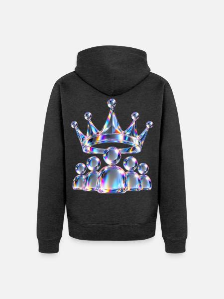 Glaskrone Crew - Unisex Premium Bio Zip Hoodie - Anthrazit meliert