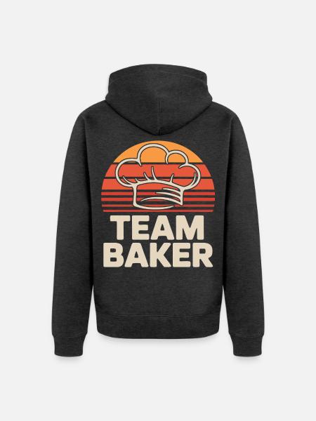 Team Bäcker - Unisex Premium Bio Zip Hoodie - Anthrazit meliert