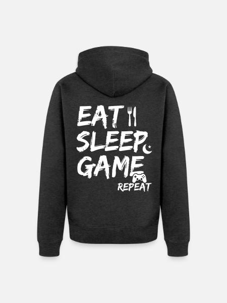 Gamer Spruch - Unisex Premium Bio Zip Hoodie - Anthrazit meliert