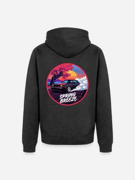 Spring Breeze Kirsch-Performance - Unisex Premium Bio Zip Hoodie - Anthrazit meliert