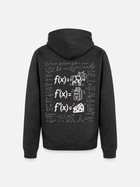 Cowculus-abgeleitete Kalkül - Unisex Premium Bio Zip Hoodie - Anthrazit meliert