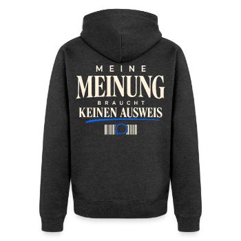 Meinungsfreiheit Demo Datenschutz Bürgerrechte - Unisex Premium Bio Zip Hoodie - Anthrazit meliert - Hinten - Nico (187cm)