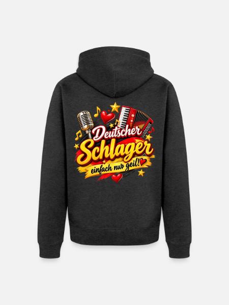 Deutscher Schlager: Einfach Geil - Unisex Premium Bio Zip Hoodie - Anthrazit meliert