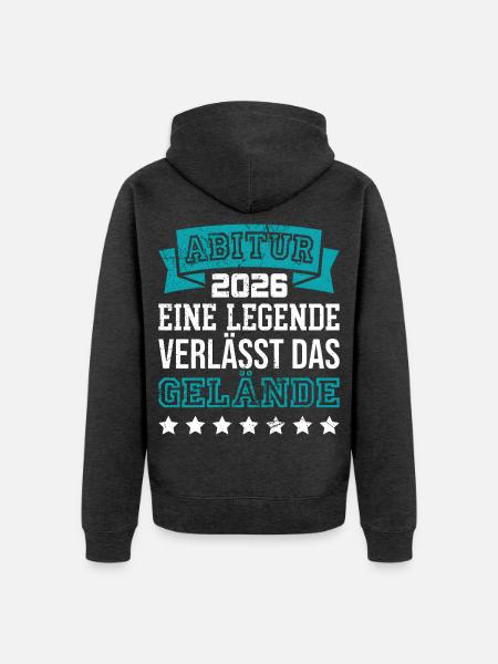 Legende verlässt das Gelände - Unisex Premium Bio Zip Hoodie - Anthrazit meliert