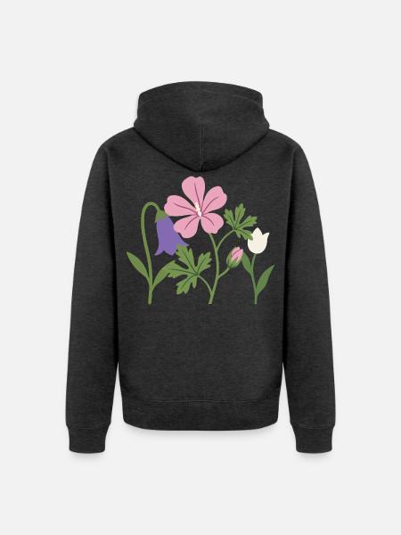Blumen · Gartenfreunde · Tulpe - Unisex Premium Bio Zip Hoodie - Anthrazit meliert