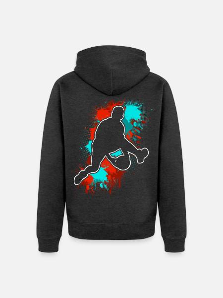 Basketball  - Unisex Premium Bio Zip Hoodie - Anthrazit meliert