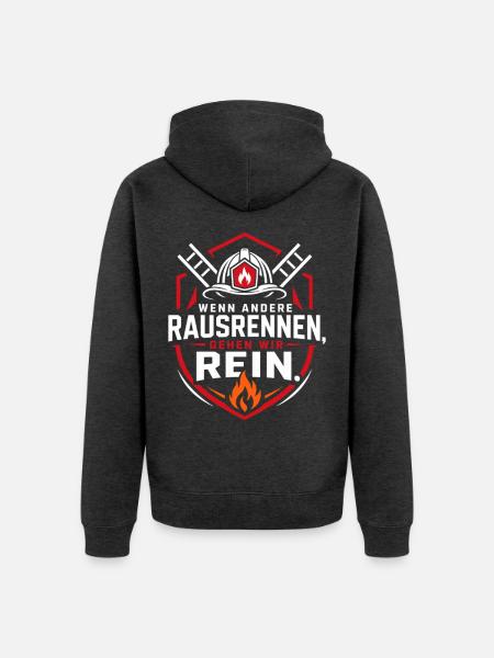 Feuerwehr - Unisex Premium Bio Zip Hoodie - Anthrazit meliert