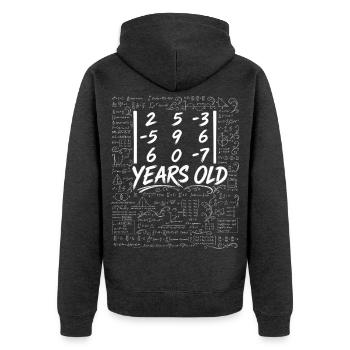 41. Geburtstag Determinant Matrix Mathematik-Nerd Lustig - Unisex Premium Bio Zip Hoodie - Anthrazit meliert - Hinten - Nico (187cm)