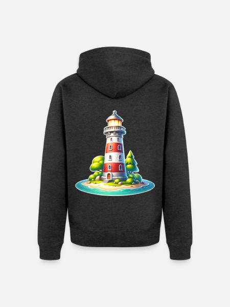 Leuchtturm - Unisex Premium Bio Zip Hoodie - Anthrazit meliert