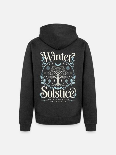 Wintersonnenwende Weihnachten - Unisex Premium Bio Zip Hoodie - Anthrazit meliert