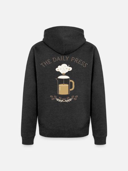 The Daily Press Kaffeepresse - Unisex Premium Bio Zip Hoodie - Anthrazit meliert