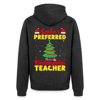 Pre K Teacher Preferred Kindergarten Teacher - Unisex Premium Bio Zip Hoodie - Anthrazit meliert - Hinten - Nico (187cm)
