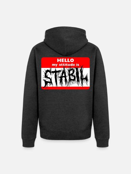 STABIL - HELLO DEATH METAL - Unisex Premium Bio Zip Hoodie - Anthrazit meliert