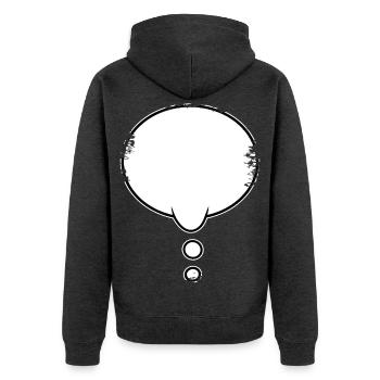Denkblase used look - Unisex Premium Bio Zip Hoodie - Anthrazit meliert - Hinten - Nico (187cm)