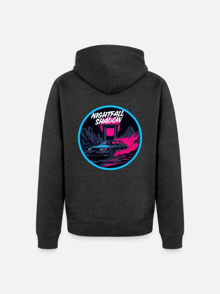 Nightfall Shadow Retro Racer Bekleidung - Unisex Premium Bio Zip Hoodie - Anthrazit meliert