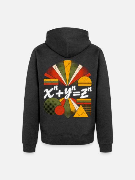 Fermats letzter Satz – Mathematische Gleichung - Unisex Premium Bio Zip Hoodie - Anthrazit meliert