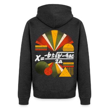 Quadratische Gleichung – Mathematische Naturwissenschaftsgleichung - Unisex Premium Bio Zip Hoodie - Anthrazit meliert - Hinten - Nico (187cm)