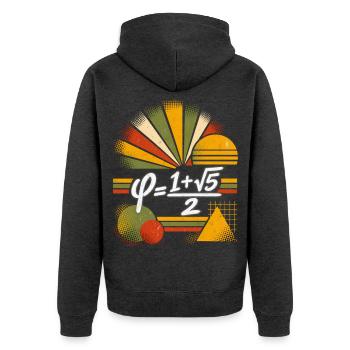 Goldener Schnitt – Mathematische Wissenschaftsgleichung - Unisex Premium Bio Zip Hoodie - Anthrazit meliert - Hinten - Nico (187cm)