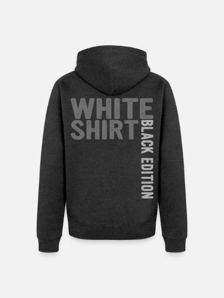 Weißes Shirt Schwarze Edition  - Unisex Premium Bio Zip Hoodie - Anthrazit meliert