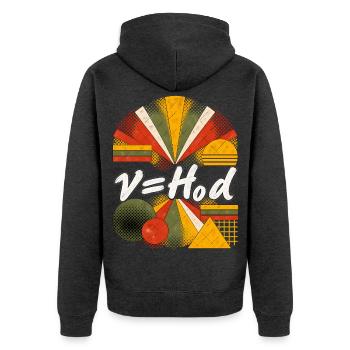 Hubbles Gesetz – Physikalische Gleichung - Unisex Premium Bio Zip Hoodie - Anthrazit meliert - Hinten - Nico (187cm)