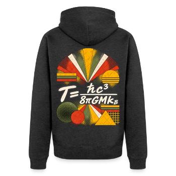 Hawking-Temperatur – Physikalische Gleichung - Unisex Premium Bio Zip Hoodie - Anthrazit meliert - Hinten - Nico (187cm)