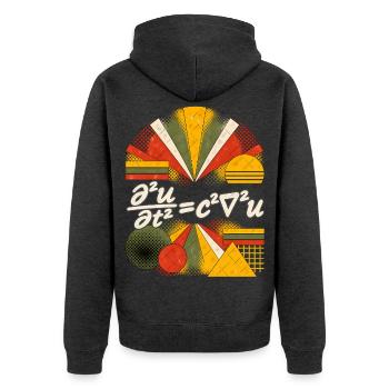 D'Alembert-Wellengleichung – Physikalische Gleichung – - Unisex Premium Bio Zip Hoodie - Anthrazit meliert - Hinten - Nico (187cm)