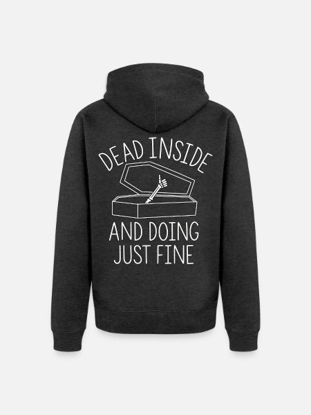 Sarg mit Daumen hoch - Unisex Premium Bio Zip Hoodie - Anthrazit meliert