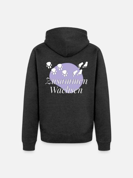 Zusammen wachsen Teamgeist Wachstum - Unisex Premium Bio Zip Hoodie - Anthrazit meliert