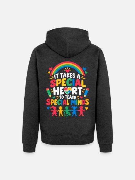  Sonderpädagogik Inklusion - Lehrer Förderschule - Unisex Premium Bio Zip Hoodie - Anthrazit meliert
