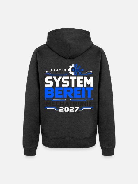 System bereit – Mechatronik Abschluss 2027 - Unisex Premium Bio Zip Hoodie - Anthrazit meliert