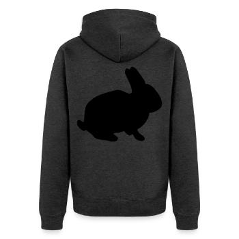Bunny - Veste à capuche bio Premium Unisexe - anthracite chiné - Dos - Nico (187cm)