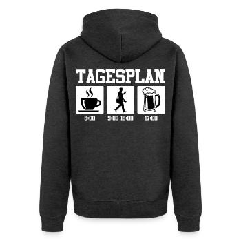 Postman DAILY SCHEDULE Parcel Deliverer Funny - Unisex Premium Organic Zip Hoodie - heather anthracite - Back - Nico (187cm)