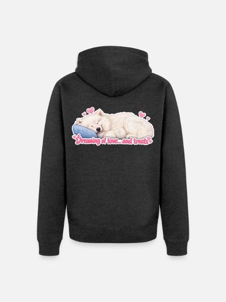 Träumen von Liebe und Leckereien - Unisex Premium Bio Zip Hoodie - Anthrazit meliert