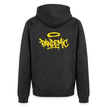 Halo Graffiti Pulse - Veste à capuche bio Premium Unisexe - anthracite chiné - Dos - Nico (187cm)