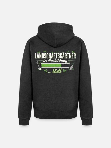Landschaftsgärtner in Ausbildung ..... lädt - Unisex Premium Bio Zip Hoodie - Anthrazit meliert