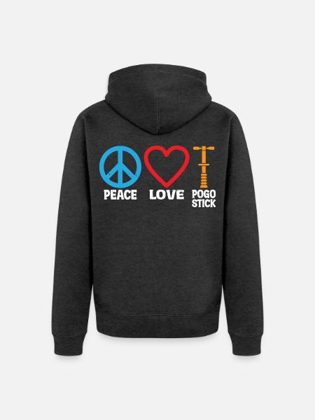 Pogo-Stick-Springer-Champion Pogo-Stick - Unisex Premium Bio Zip Hoodie - Anthrazit meliert