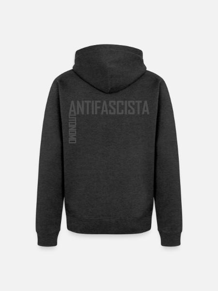 Autonomo Antifascista inkognito - Unisex Premium Bio Zip Hoodie - Anthrazit meliert