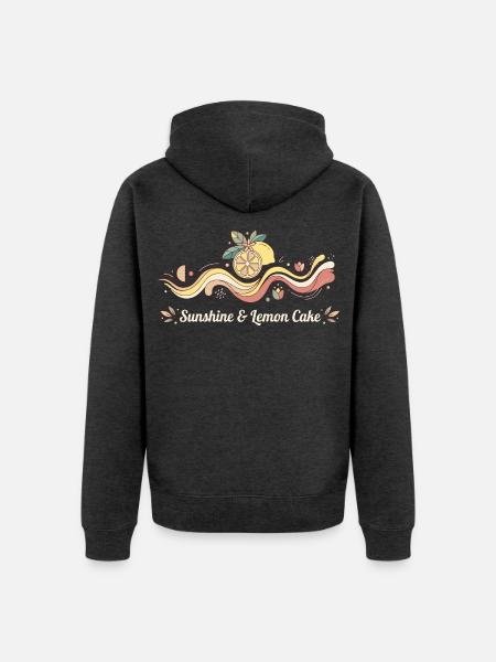 Sonnenschein Zitronenkuchen Sommer - Unisex Premium Bio Zip Hoodie - Anthrazit meliert