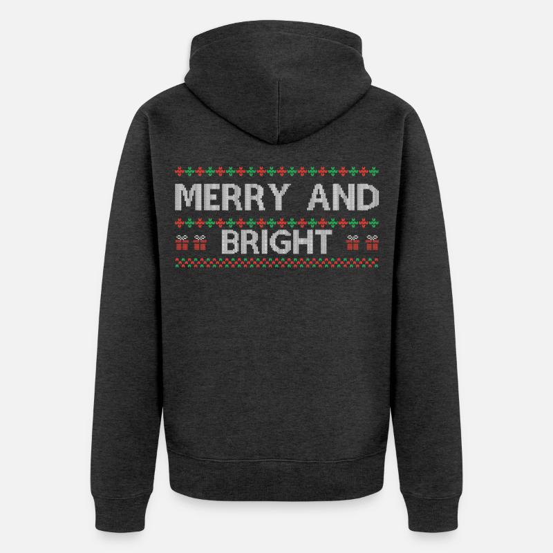 Hässlicher Weihnachtspullover Hässliches Weihnachtsgeschenk-Idee - Unisex Premium Bio Zip Hoodie - Anthrazit meliert