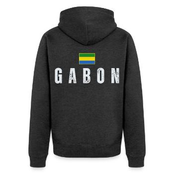Drapeau gabonais, patriote gabonais - Veste à capuche bio Premium Unisexe - anthracite chiné - Dos - Nico (187cm)
