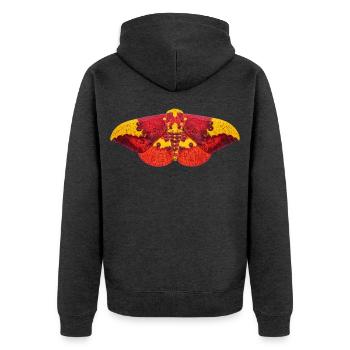 Imperial Moth Eacles imperialis - Veste à capuche bio Premium Unisexe - anthracite chiné - Dos - Nico (187cm)